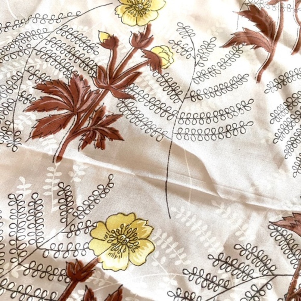 JAPANESE HAND ROLLED SILK FLORAL SCARF pink yellow
